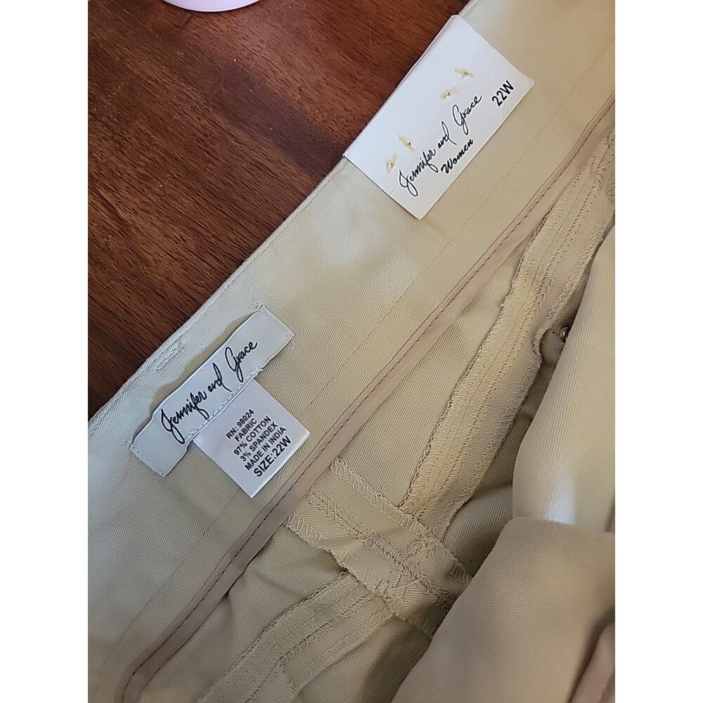Jennifer & Grace Women’s Plus Khaki Tan Capri Dress Pants Sz 22w - Picture 7 of 12